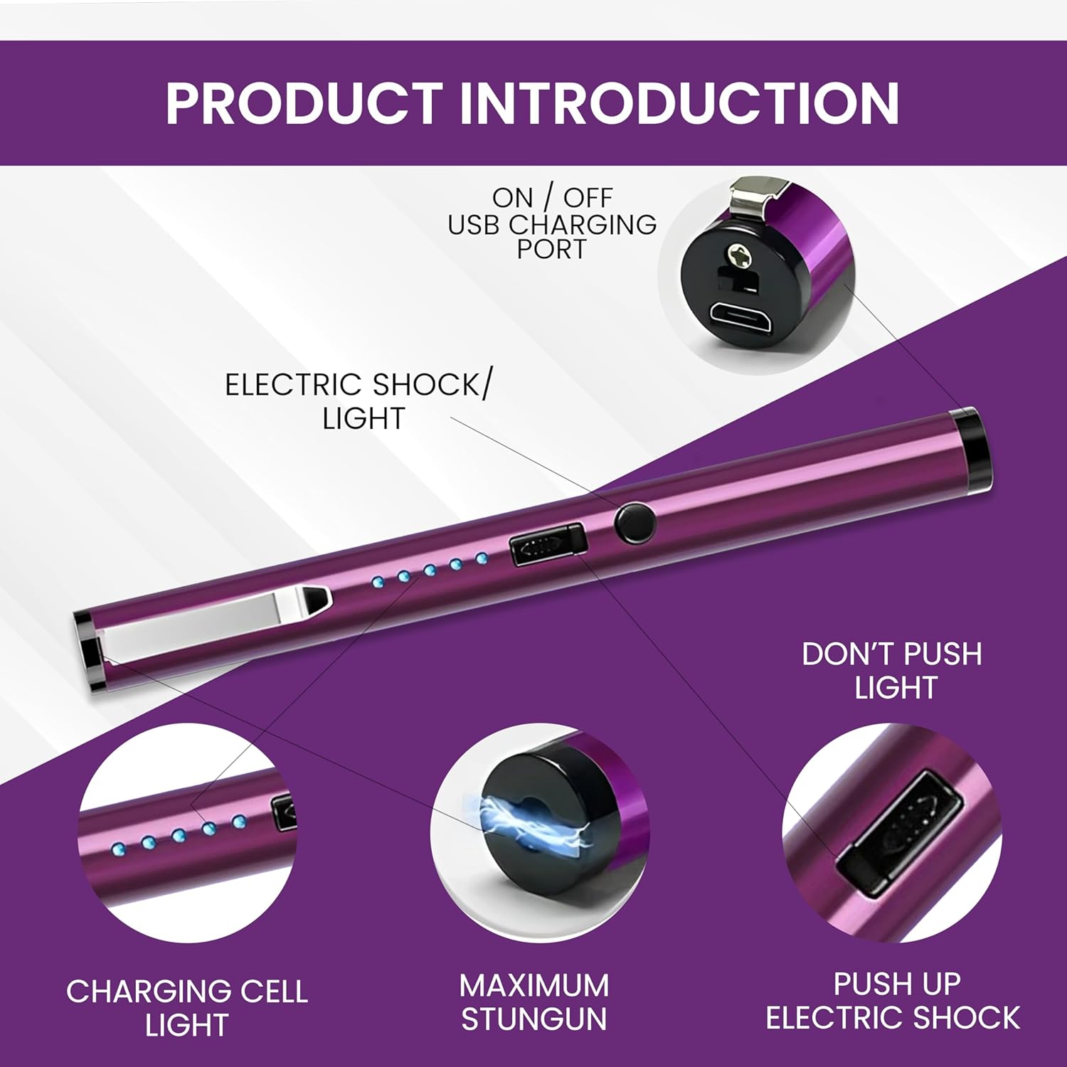 Pen Stun Gun Protection for Women - Rechargeable Self Defense Device.