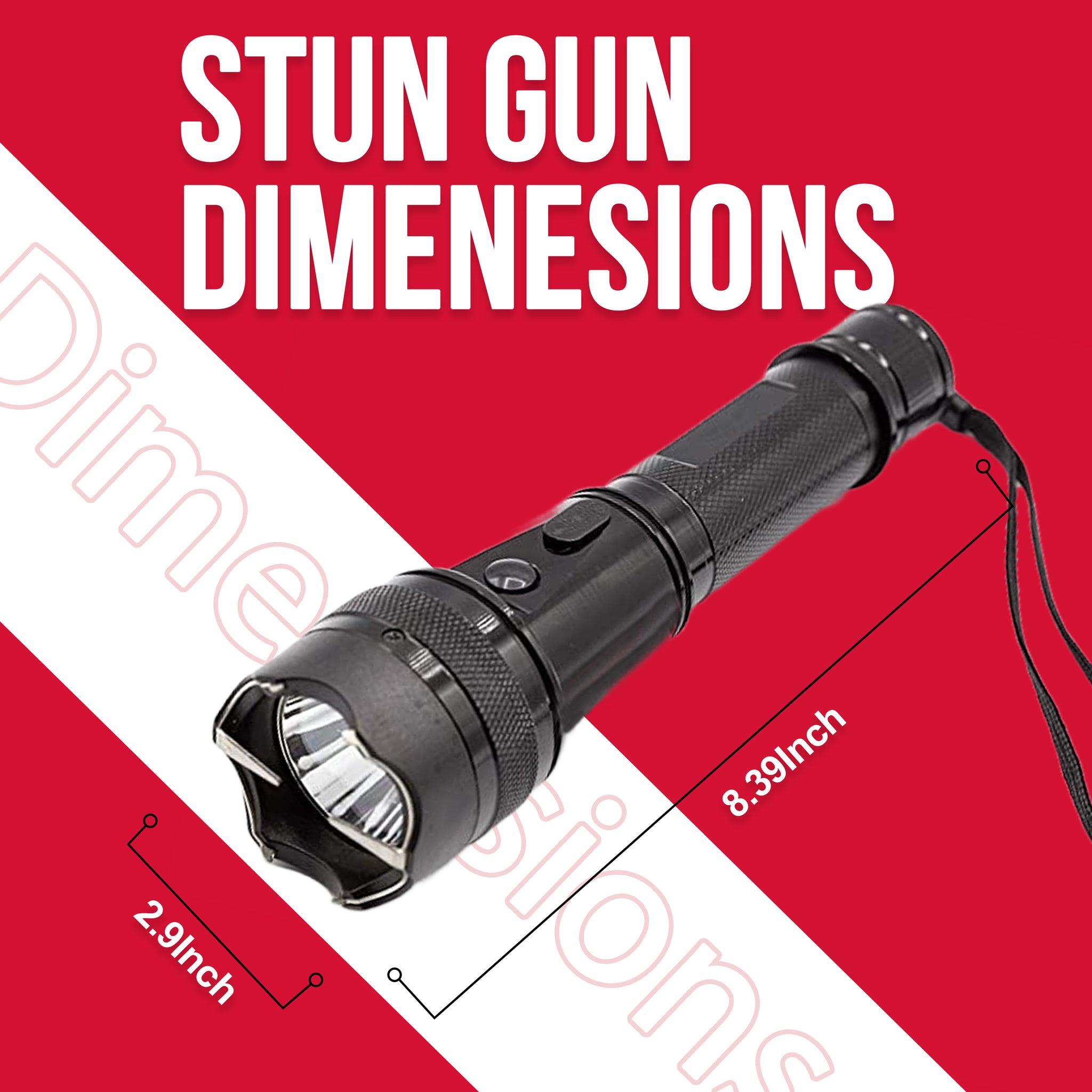 Avenger Defense ADS-60 - Heavy Duty Stun Gun - Rechargeable with Bright LED Tactical Flashlight - Extremely powerful 1.9uC Electric Discharge for Self Defense