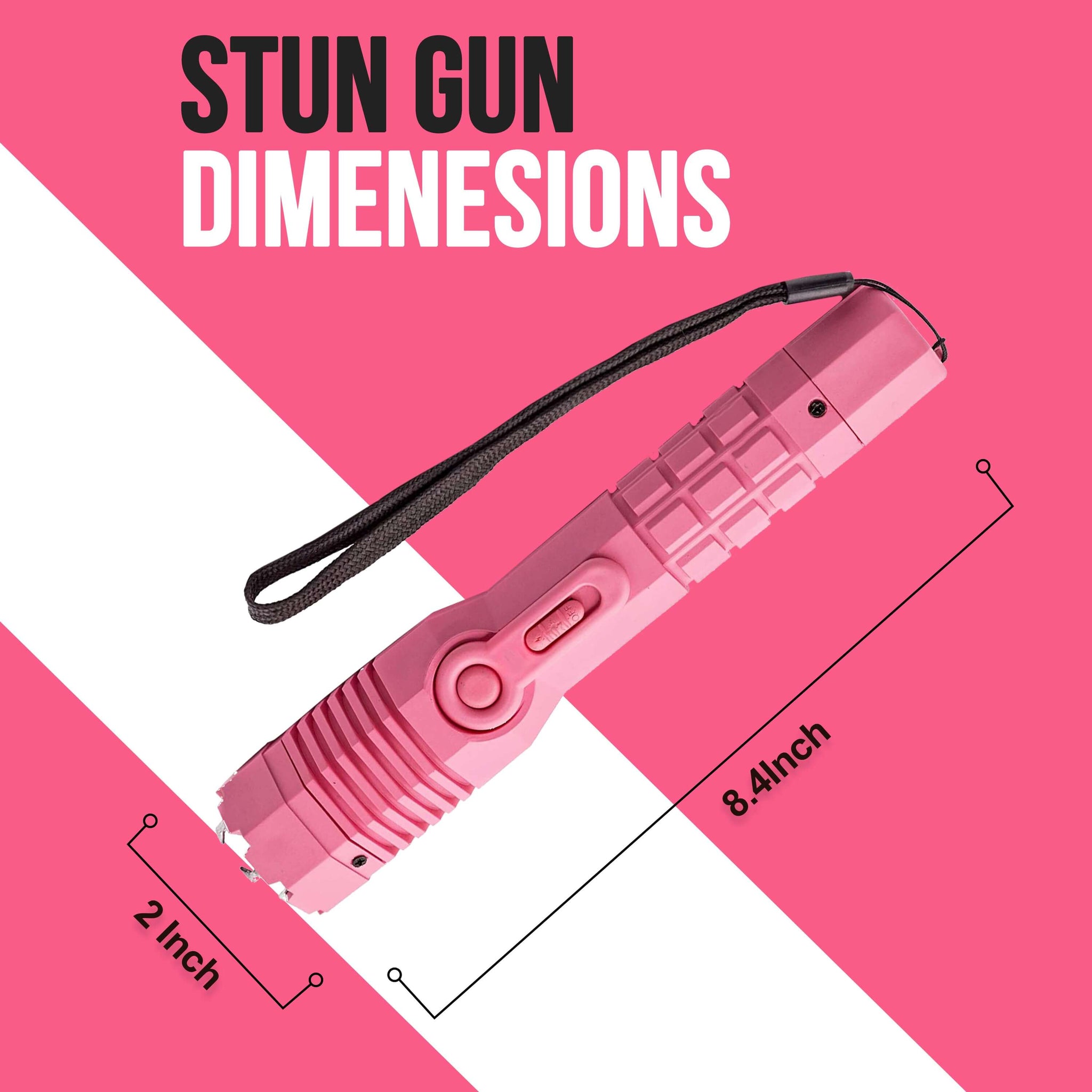 Avenger Defense ADS-20P - Heavy Duty Stun Gun - Tactical Flashlight Rechargeable with 280 Lumen LED . Extremely powerful 1.4uC - Pink,Black