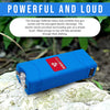 Avenger Defense ADS-50B - Micro Stun Gun Flashlight - Rechargeable 1.25 µC Charge Powerful Self Defense - Ultra Compact Design with Built in Plug, Blue, Pink