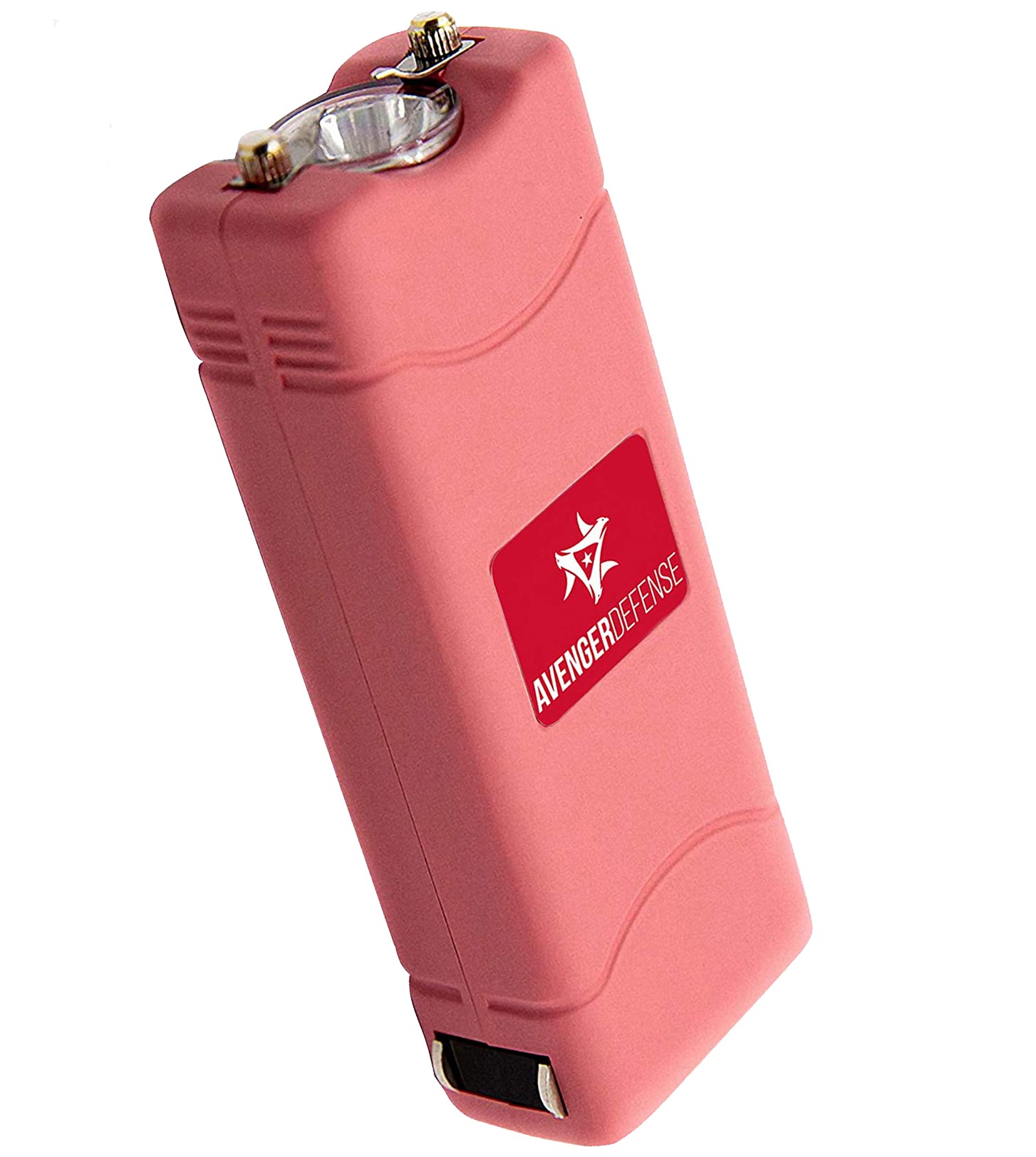 Avenger Defense ADS-50B - Micro Stun Gun Flashlight - Rechargeable 1.25 µC Charge Powerful Self Defense - Ultra Compact Design with Built in Plug, Blue, Pink