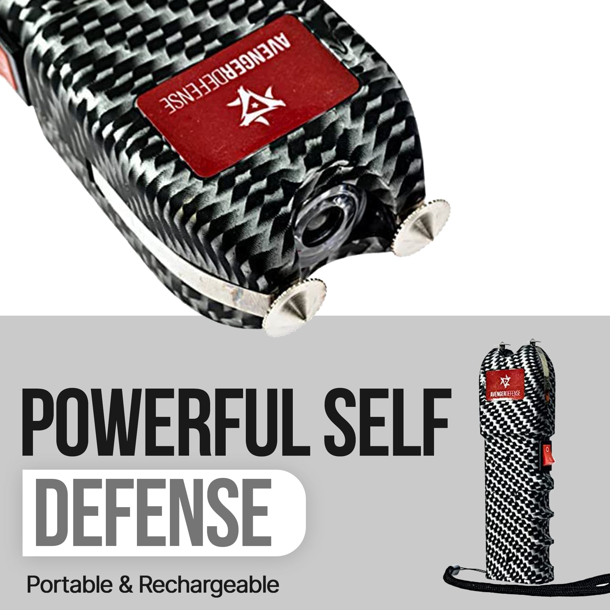 Portable Stun Gun – ADS-10 Extremely Powerful Rechargeable Stun Gun for Self Defense and Protection