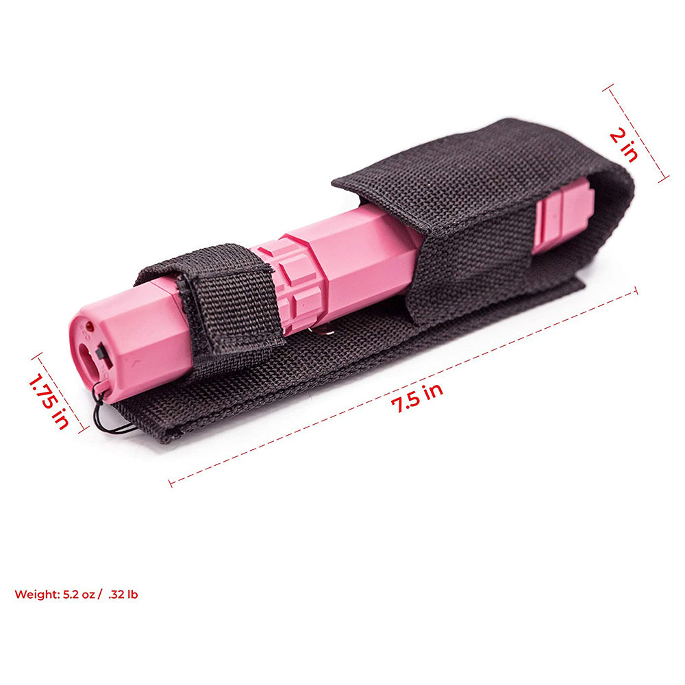 WH- Heavy Duty Stun Gun - Rechargeable with 280 Lumen LED Tactical Flashlight. Extremely powerful 1.4uC Personal Safety and Defense - Pink
