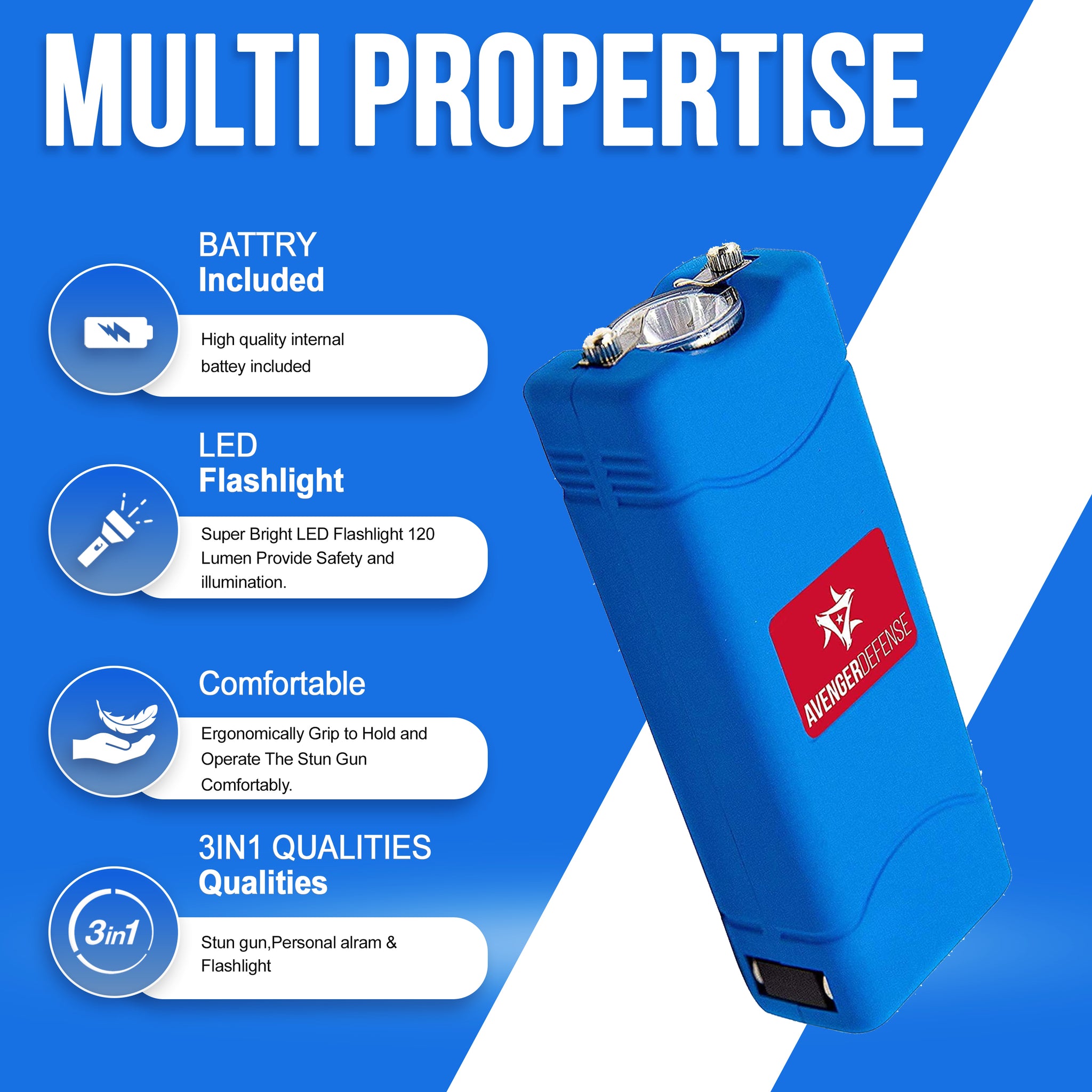 3 in 1 rechargeable stun gun flashlight Micro Rechargeable Stun Gun Flashlight Pink |Avenger Defense