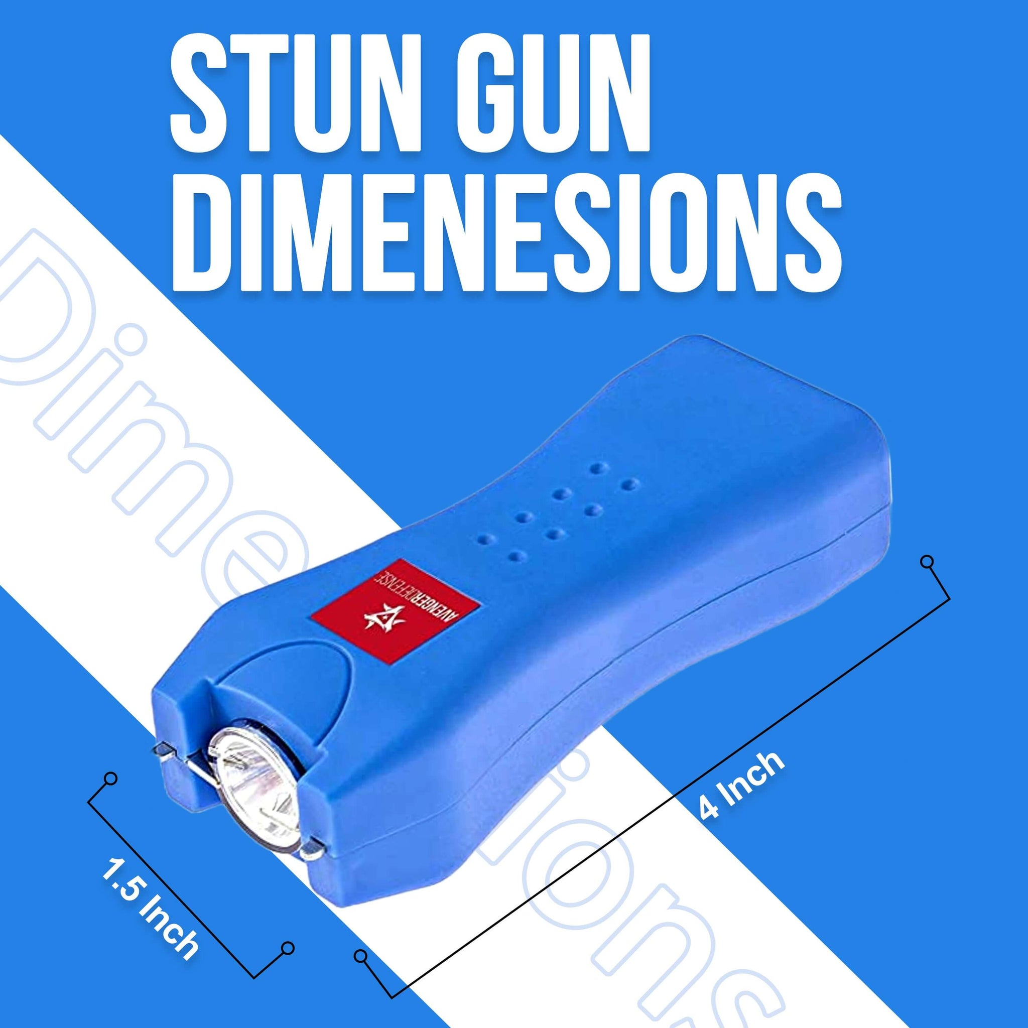 Avenger Defense ADS-25B – Stun Gun for Women – Powerful Self Defense – LED High Lumen Rechargeable Flashlight - Blue, Pink