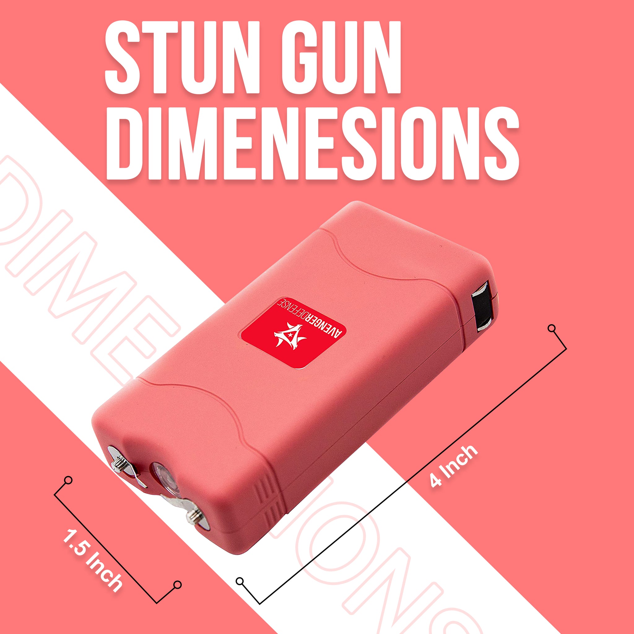 Mini Stun Gun –  Rechargeable 1.3 µC Charge Powerful – LED Flashlight and Carrying Case – Compact Design with Built in Plug, Pink,Black
