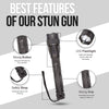 Avenger Defense ADS-90 - Heavy Duty Stun Gun - Rechargeable with Bright LED Tactical Flashlight - Extremely powerful 2.0 µC Electric Discharge - Exclusive 9.5