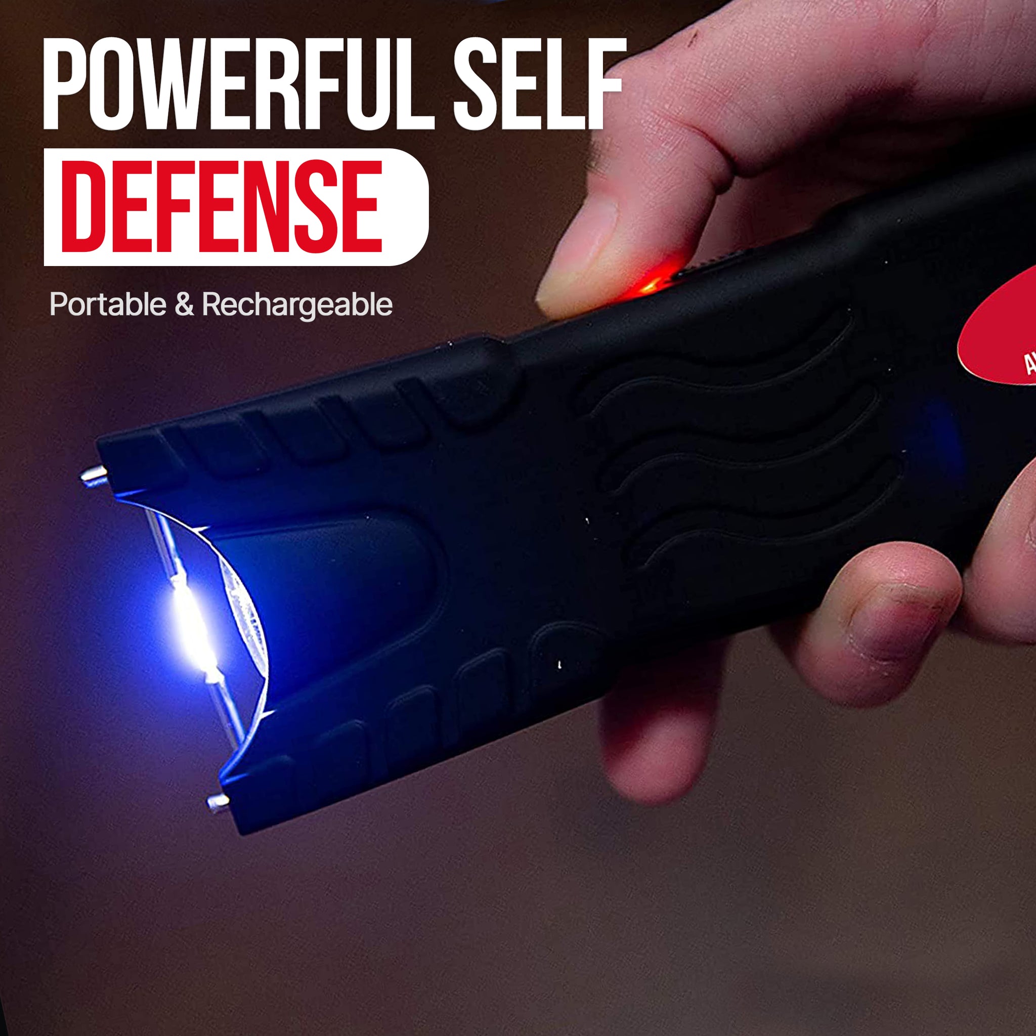 Stun Gun Flashlight – Rechargeable 1.2 µC Charge for Powerful Self Defense – Bright 120 Lumens LED  and Holster, Pink,Black